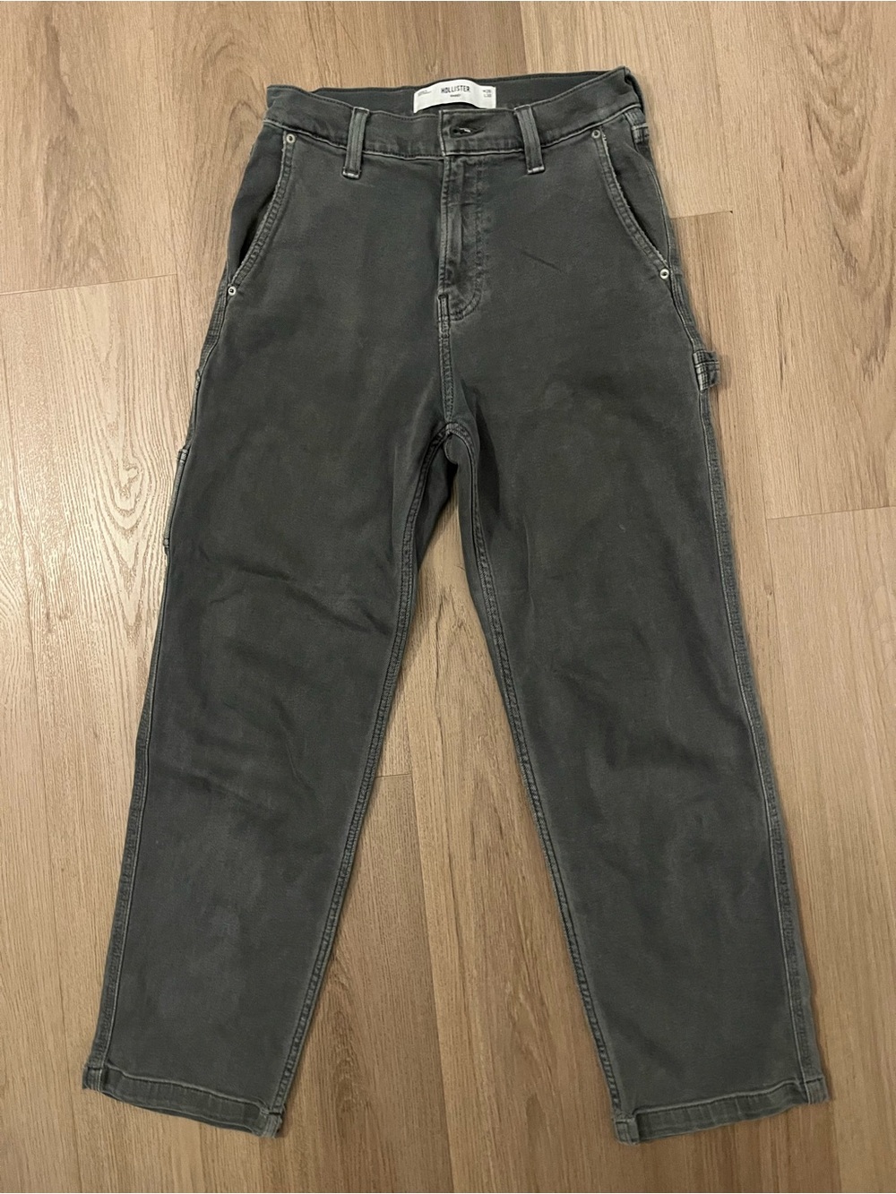 Hollister Men's Charcoal Gray Cargo Jean Pants